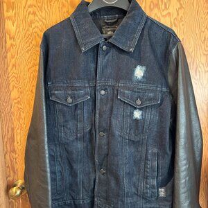 Harley Davidson Distressed Denim & Leather Jacket